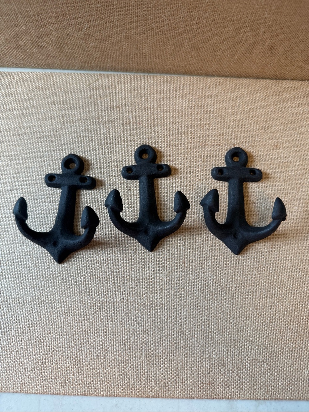 Black Anchor Wall Hooks - Nautical Home Accents